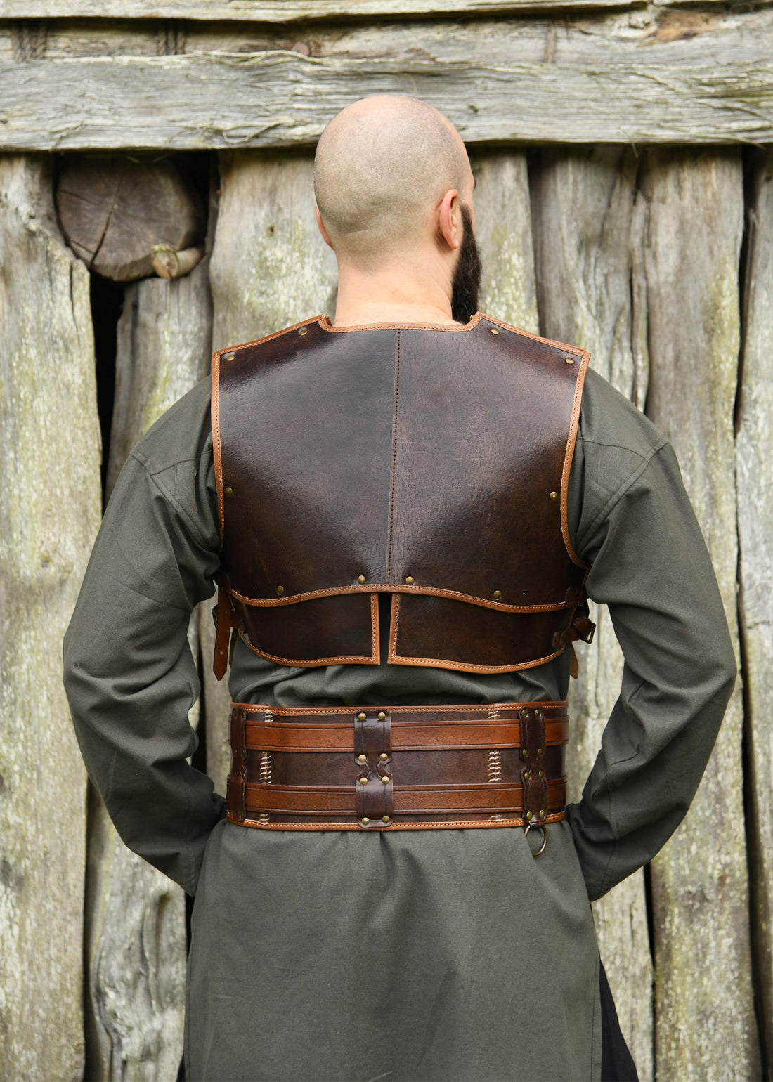 Doppelter Ledergürtel Arnulf in Braun