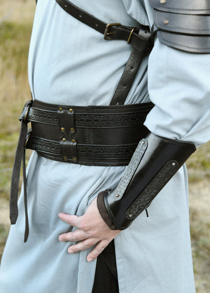 Doppelter Ledergürtel Balor Schwarz für LARP &amp; Cosplay