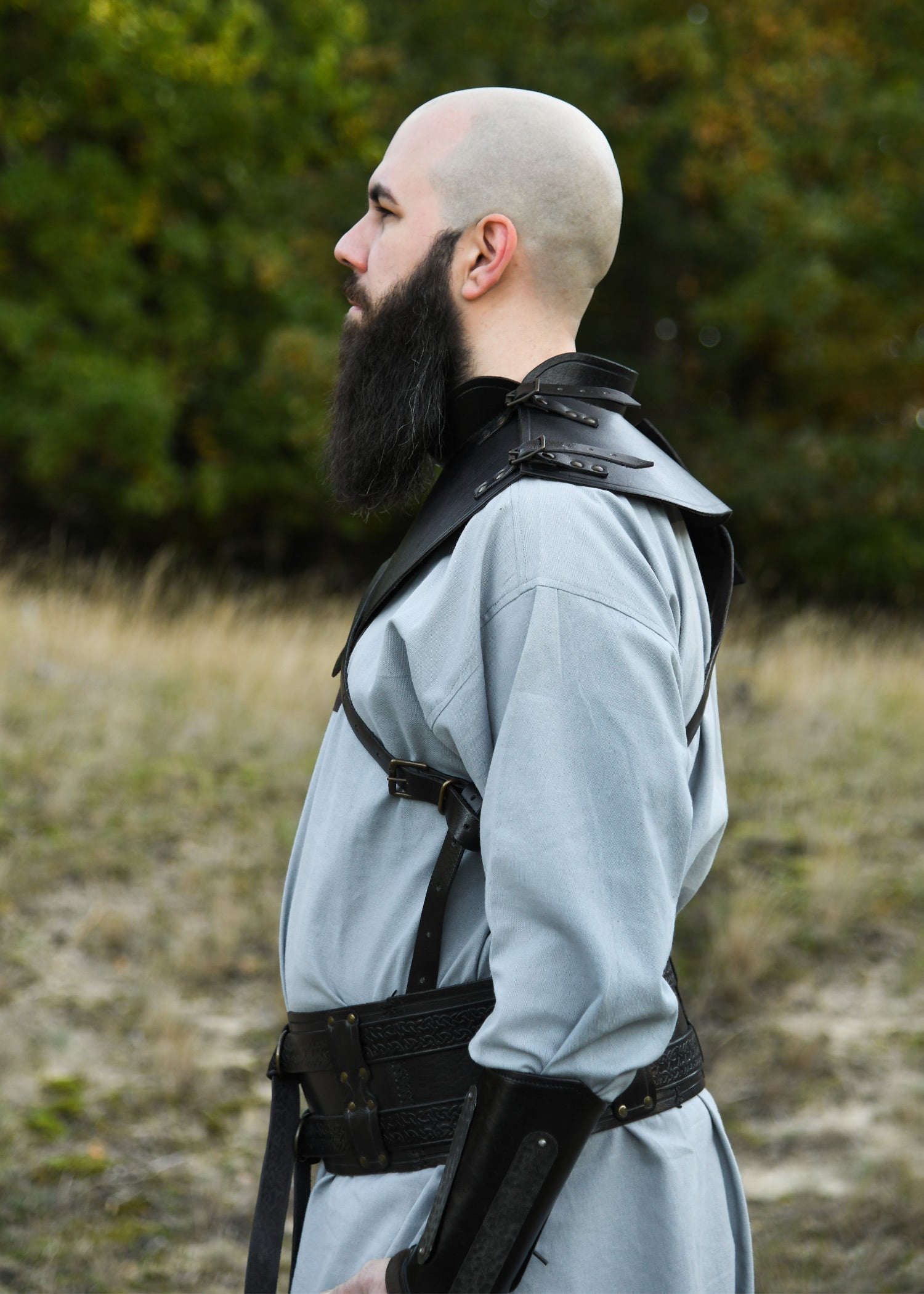 Lederkragen Balor aus Büffelleder, schwarz