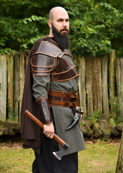 Wikinger-Brustschutz Arnulf aus braunem Büffelleder