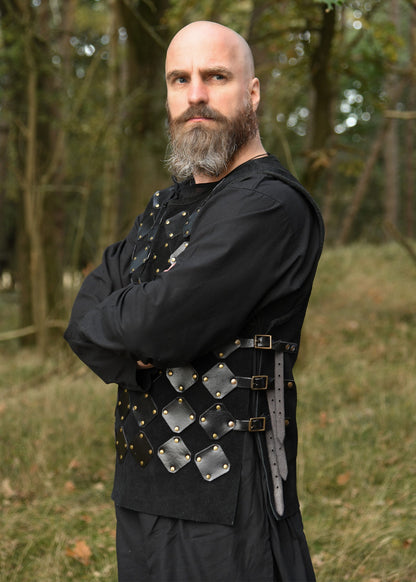 wildleder torso ruestung vares schwarz