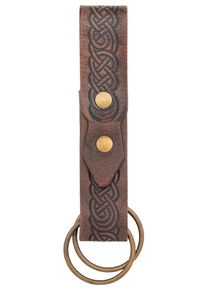 Leder Rockzipfelhalter mit Prägung   braun