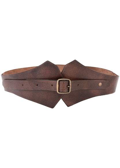Brauner Leder Miedergürtel im Mittelalter Stil