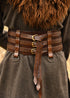Wikinger Ledergürtel mit Drachen & Knotenmuster, Braun