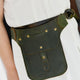 Leder-Hüfttasche in Grün: Stilvoller Lamm-Nappa Crossbag