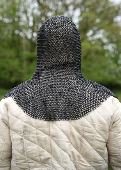 Kettenhaube mit klappbarem Mundschutz, ID 8mm, brüniert