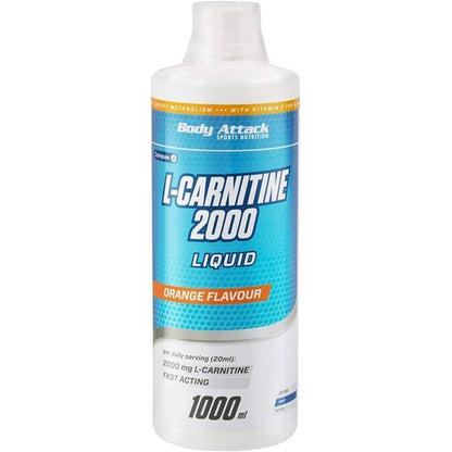 Body Attack L Carnitine Liquid, 1000Ml Orange