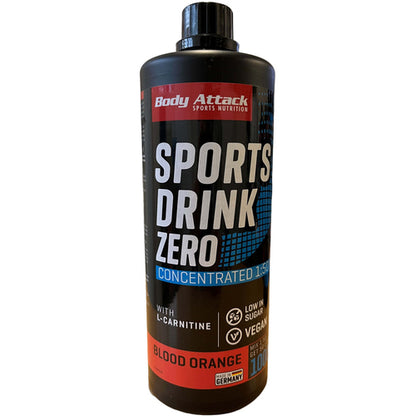 Body Attack Sports Drink Zero 1000 Ml Blutorange