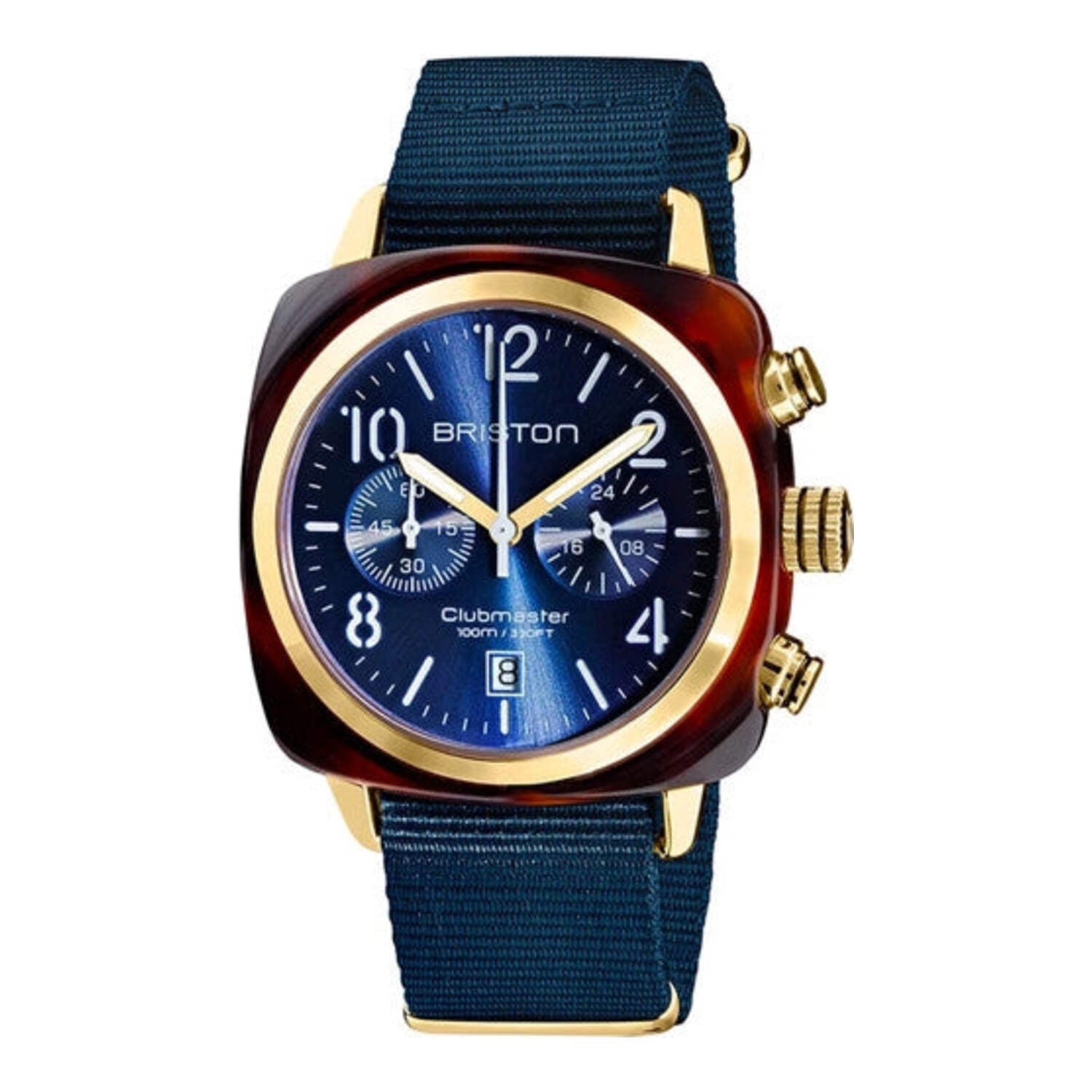 Briston Clubmaster Classic Chrono Bleu Nuit (Caoutchouc)