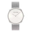 Montre-bracelet en acier inoxydable avec cadran blanc (34 mm)