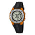 Calypso Digitale Kinderuhr mit orangem Gehäuse, schwarzem Kunststoffarmband, Stoppuhr und Alarm (ca. 36,6 mm)