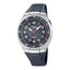 Montre à quartz pour homme avec cadran gris, boîtier argenté et bracelet en plastique gris (environ 42 mm, 10 bar)