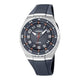 Herren-Quarzuhr mit grauem Zifferblatt, silberfarbenem Gehäuse und grauem Kunststoffarmband (ca. 42 mm, 10 bar)