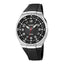 Montre à quartz pour homme avec cadran noir et bracelet en plastique noir (environ 42 mm, 10 bar)