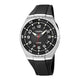 Herren-Quarzuhr mit schwarzem Zifferblatt und schwarzem Kunststoffarmband (ca. 42 mm, 10 bar)