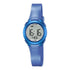 Kleine Digitaluhr aus Kunststoff mit blauem PU Armband, Stoppuhr, Alarm und Beleuchtung (ca. 27,5 mm)