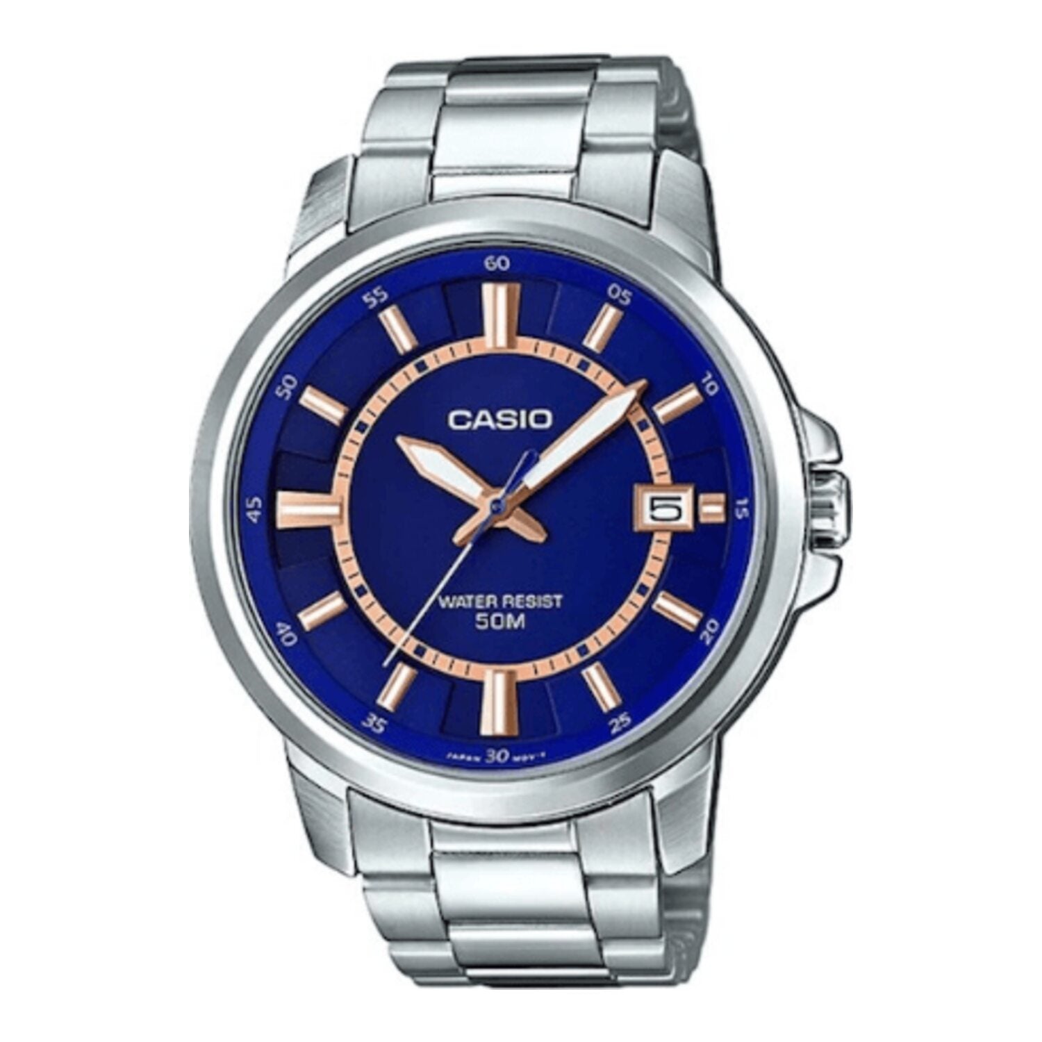 Casio Collection MTP E130D 2A Herren Analog Edelstahl