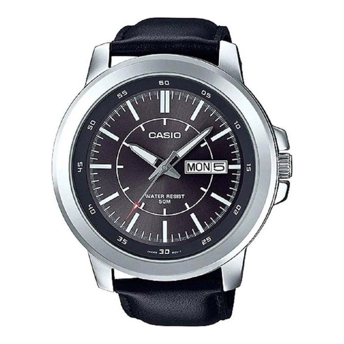 Casio Collection XL Leather Date Watch