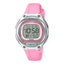 Montre numérique pour femme avec boîtier et bracelet en résine rose, affichage noir (autonomie de la batterie de 10 ans)