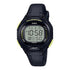 Casio Damen Digitaluhr mit Resin Gehäuse und Resinarmband, schwarzes Display (10 Jahre Batterie)