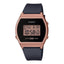 Montre numérique pour femme avec boîtier et bracelet en résine, affichage noir