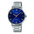 Casio Damen Quarzuhr aus Edelstahl mit blauem Zifferblatt und Edelstahlarmband