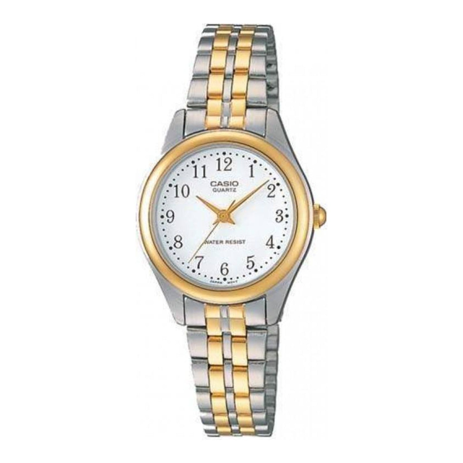 Montre Casio pour femme à quartz, aspect doré, cadran clair et bracelet en acier inoxydable