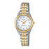 Casio Damen Quarzuhr in Goldoptik mit hellem Zifferblatt und Edelstahlarmband