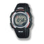 Montre à quartz numérique avec boîtier et bracelet en résine, affichage noir (50 m)