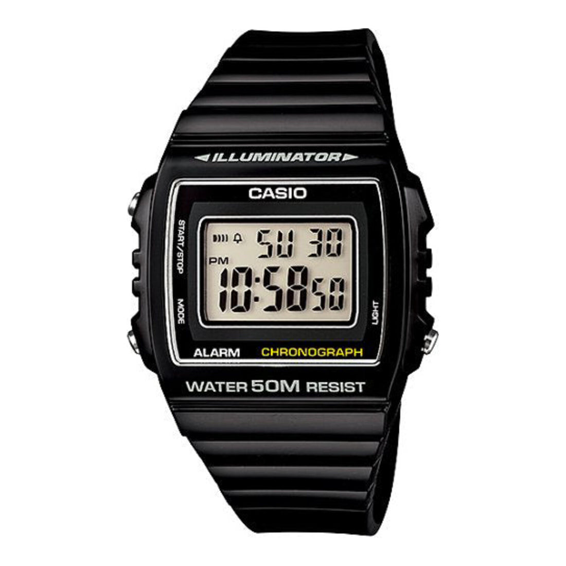 Casio Digitale Sportuhr mit Stoppuhr, Alarm und 50 m Wasserdichtigkeit in Schwarz