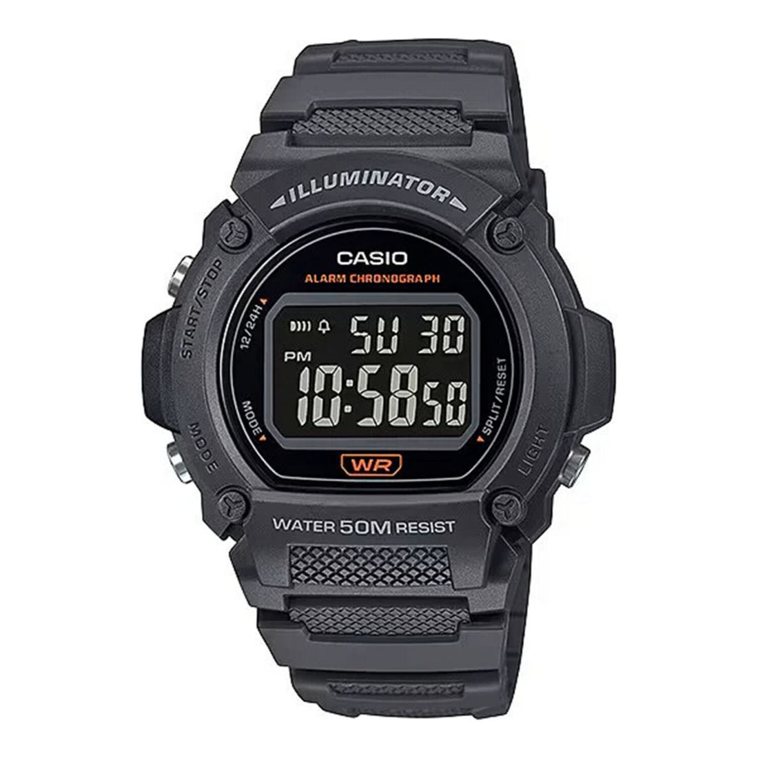 Casio Digitale Sportuhr mit Stoppuhr, Alarm und LED Beleuchtung in Grau