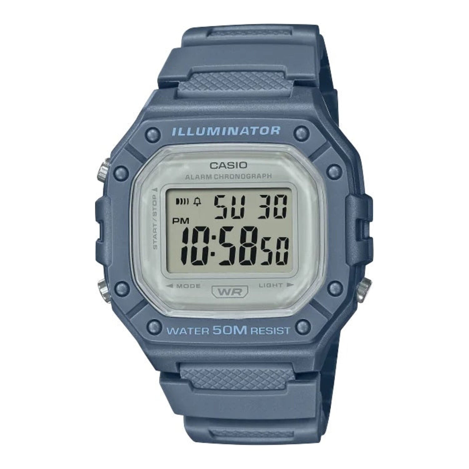 Montre de sport numérique Casio W 218HC (bleue)