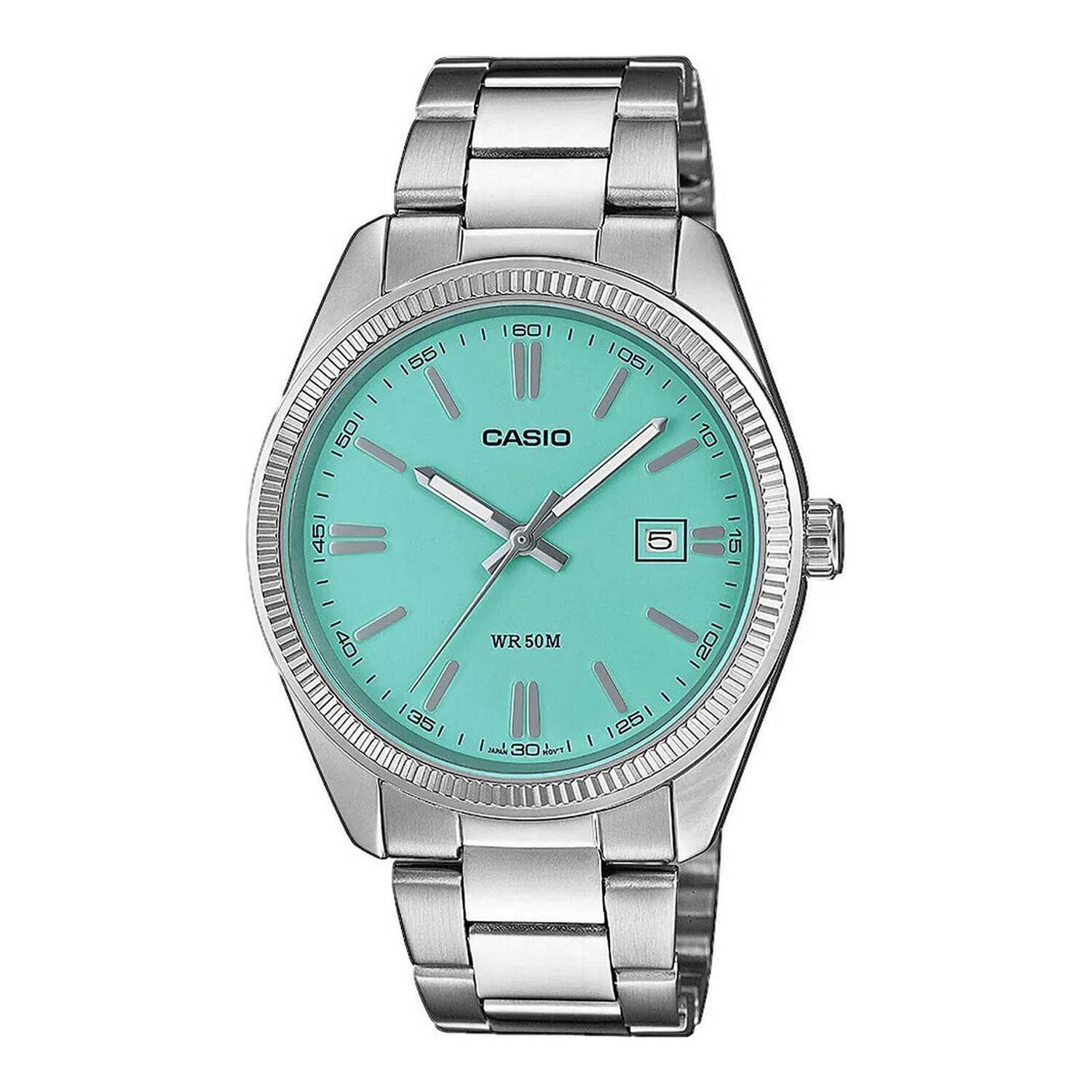 Montre Casio Enticer pour femme, cadran noir, acier
