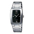 Casio Herren Analog Quarzuhr mit Edelstahlgehäuse und Edelstahlarmband, schwarzes Zifferblatt