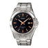 Casio Herren Analog Quarzuhr mit Edelstahlgehäuse und Edelstahlarmband, schwarzes Zifferblatt