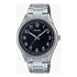 Casio Herren Analog Quarzuhr mit Edelstahlgehäuse und Edelstahlarmband, schwarzes Zifferblatt