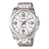 Casio Herren Analog Quarzuhr mit Edelstahlgehäuse und Edelstahlarmband, weißes Zifferblatt