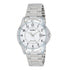 Casio Herren Analog Quarzuhr mit Edelstahlgehäuse und Edelstahlarmband, weißes Zifferblatt