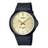 Casio Herren Analog Quarzuhr mit Resin Gehäuse und Resinarmband, goldfarbenes Zifferblatt