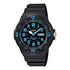 Casio Herren Analoguhr im Sportdesign mit blauem Resinarmband, Drehlünette und Datum