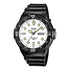 Casio Herren Analoguhr im Sportdesign mit hellem Resinarmband, Drehlünette und Datum