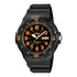 Casio Herren Analoguhr im Sportdesign mit rotem Resinarmband, Drehlünette und Datum