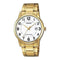 Men's quartz watch in gold look with light dial and stainless steel bracelet