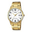 Montre à quartz pour homme, aspect doré, cadran clair et bracelet en acier inoxydable