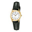 Montre à quartz classique pour femme, cadran clair et bracelet en cuir noir