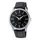 Klassische Herrenuhr mit Lederband (MTP-1303PL-1A, schwarz)
