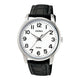 Klassische Herrenuhr mit Lederband (MTP-1303PL-7B, braun/weiß)