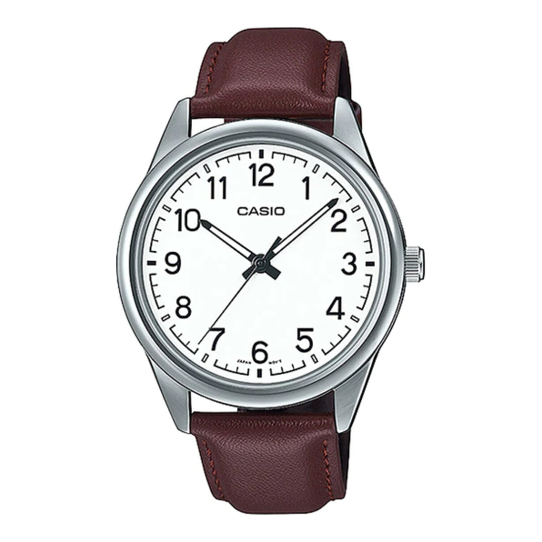 Casio Klassische Herrenuhr mit Lederband (MTP V005L 7B4)