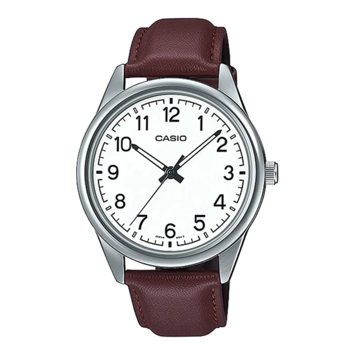 Casio Klassische Herrenuhr mit Lederband (MTP V005L 7B4)