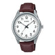 Klassische Herrenuhr mit Lederband (MTP-V005L-7B4)